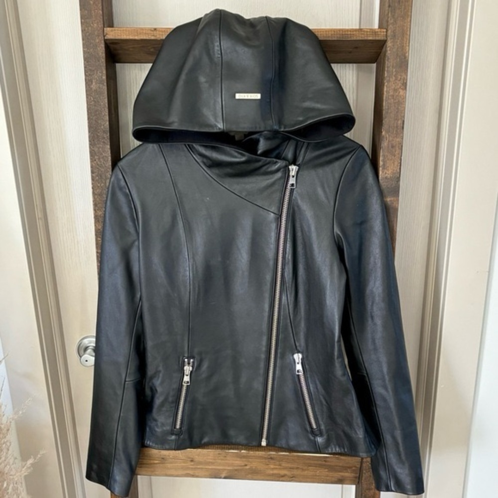 Soia &amp  Kyo leather hooded jacket